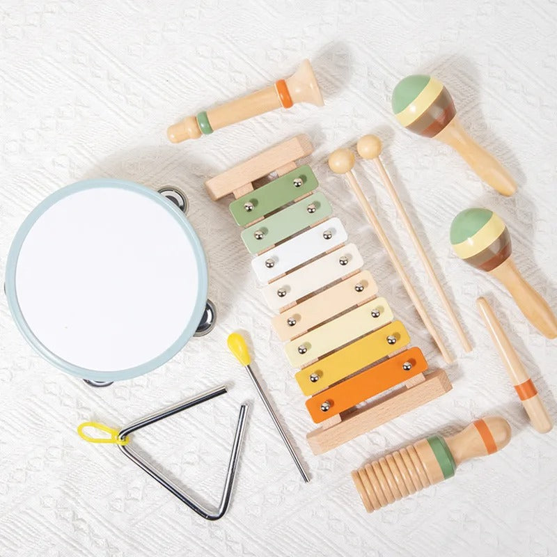 סט הקשה עץ מונטסורי 6 ב-1