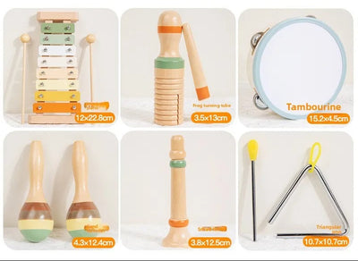 סט הקשה עץ מונטסורי 6 ב-1